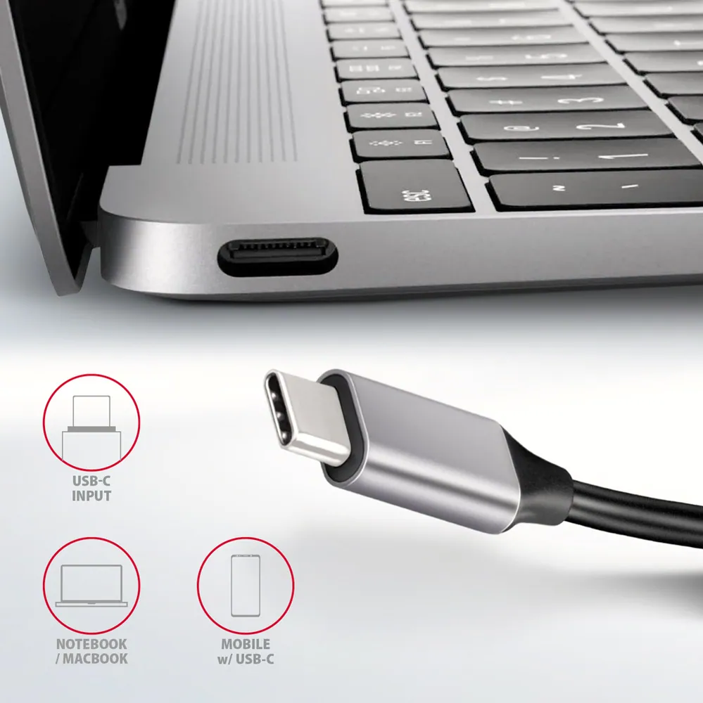 AXAGON HMC-HCR3A SuperSpeed USB-C COMBO 5in1 hub Grey – 6. kép