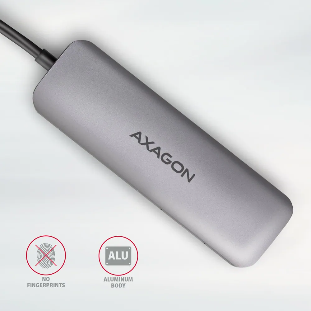 AXAGON HMC-HCR3A SuperSpeed USB-C COMBO 5in1 hub Grey – 7. kép