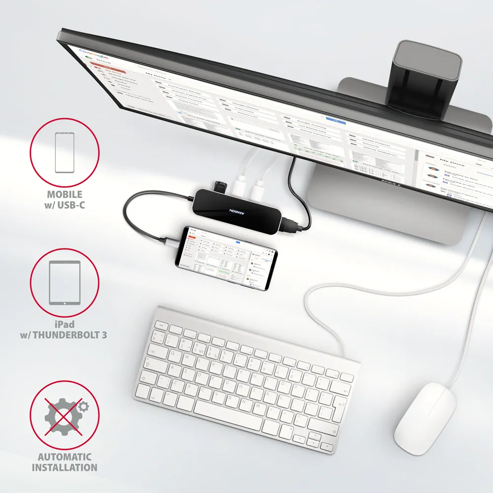 AXAGON HMC-6H4A SuperSpeed USB-C COMBO 6in1 hub Black/Grey – 5. kép