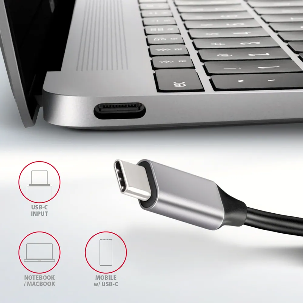 AXAGON HMC-6H4A SuperSpeed USB-C COMBO 6in1 hub Black/Grey – 6. kép