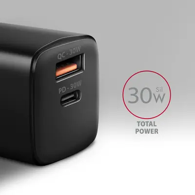 AXAGON ACU-PQ30 PD & QC Wall Charger 30W Black – 2. kép