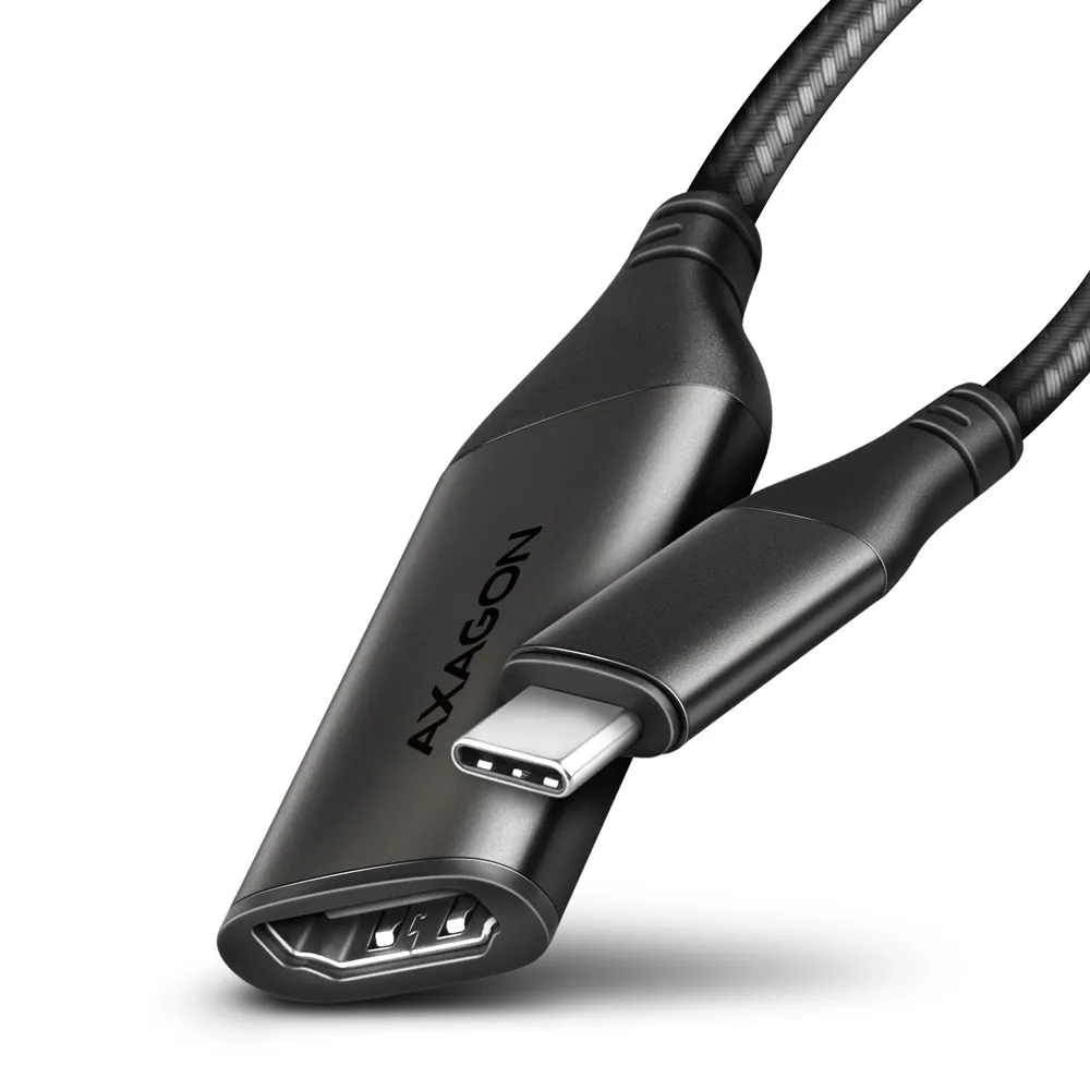 AXAGON RVC-HI2M USB-C -> HDMI 2.0 adapter 4K/60Hz Aluminum 0,25m cable Black
