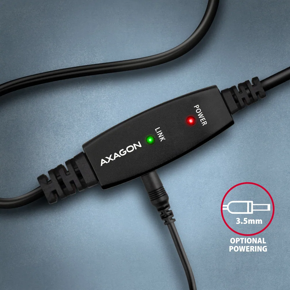 AXAGON ADR-210B USB Repeater Cabel 10m Black – 7. kép