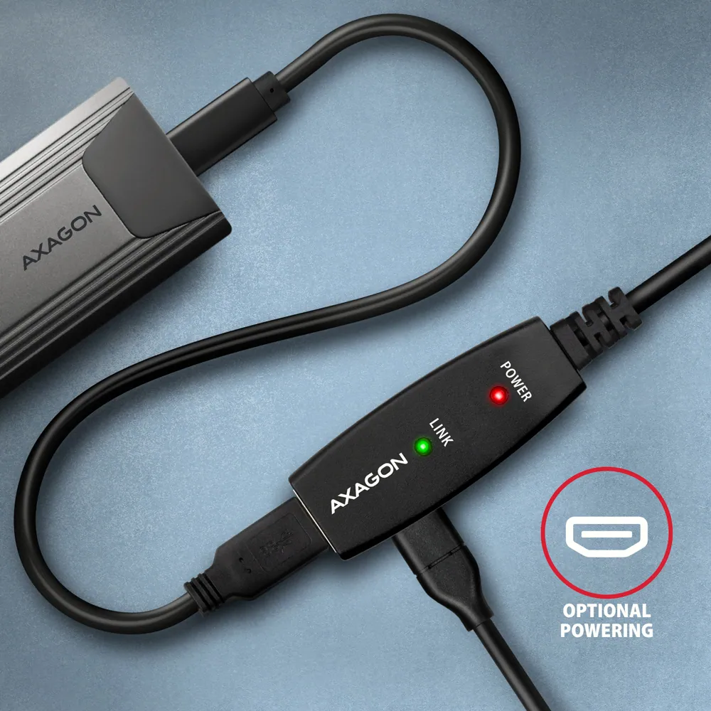 AXAGON ADR-310 USB Repeater Cable 10m Black – 6. kép