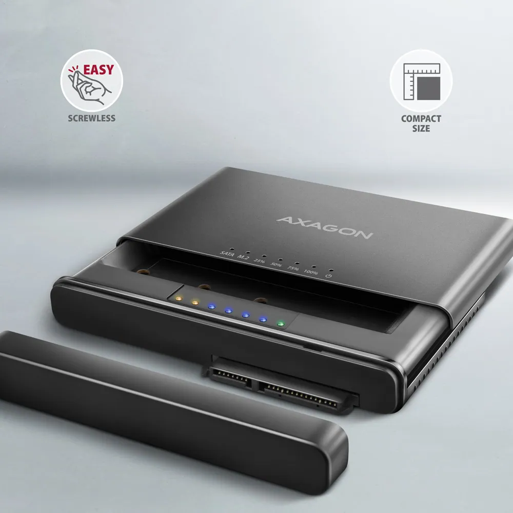 AXAGON ADSA-CC USB-C 10Gbps M.2 NVMe + SATA SSD/HDD adapter – 3. kép