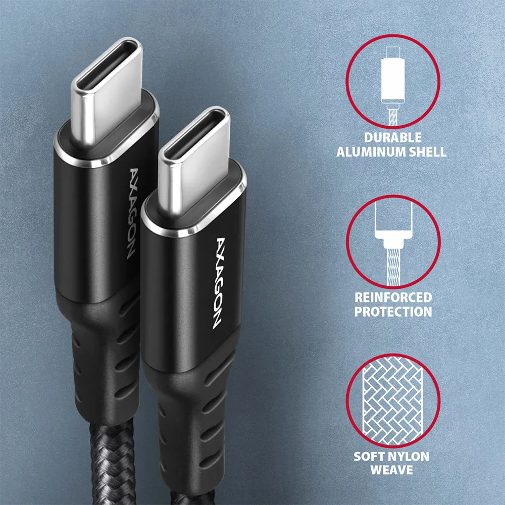 AXAGON BUCM-CM15AB HQ USB-C USB-C Cable 1.5m Black – 3. kép