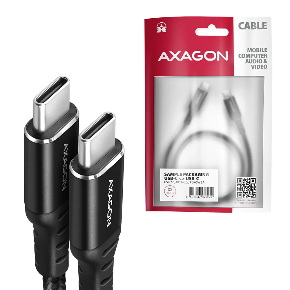 AXAGON BUCM-CM15AB HQ USB-C USB-C Cable 1.5m Black – 7. kép