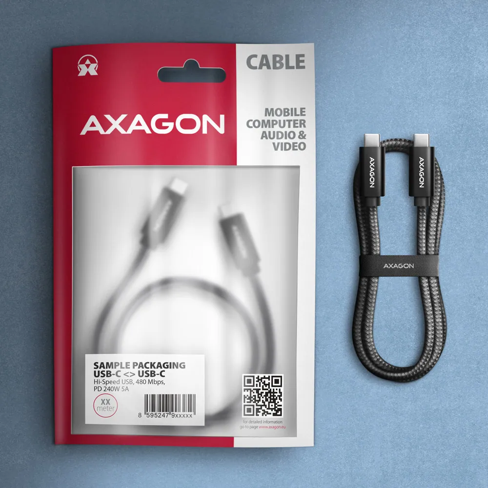 AXAGON BUCM2-CM10AB CHARGE USB-C USB-C Cable 1m Black – 7. kép