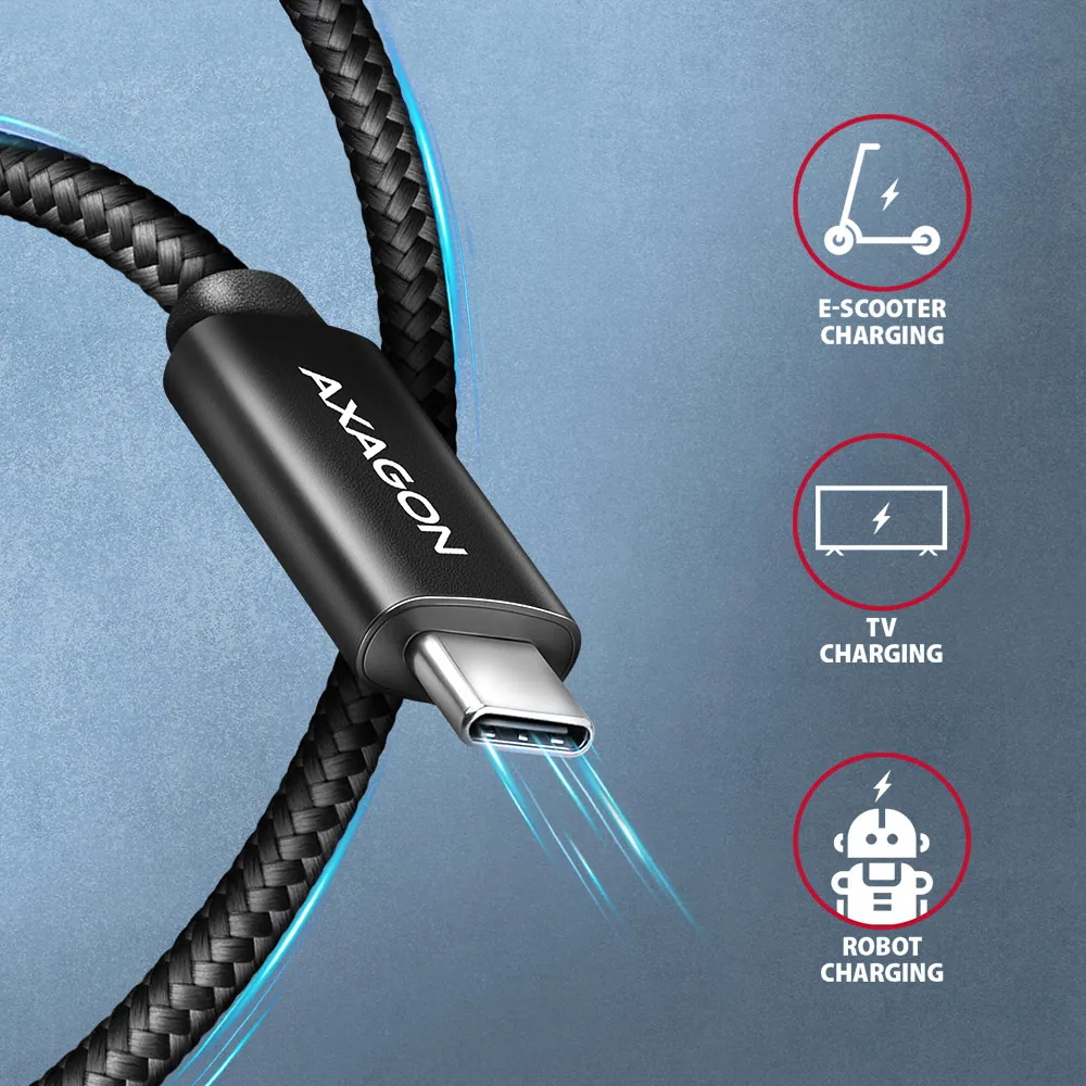 AXAGON BUCM2-CM20AB CHARGE USB-C USB-C Cable 2m Black – 6. kép