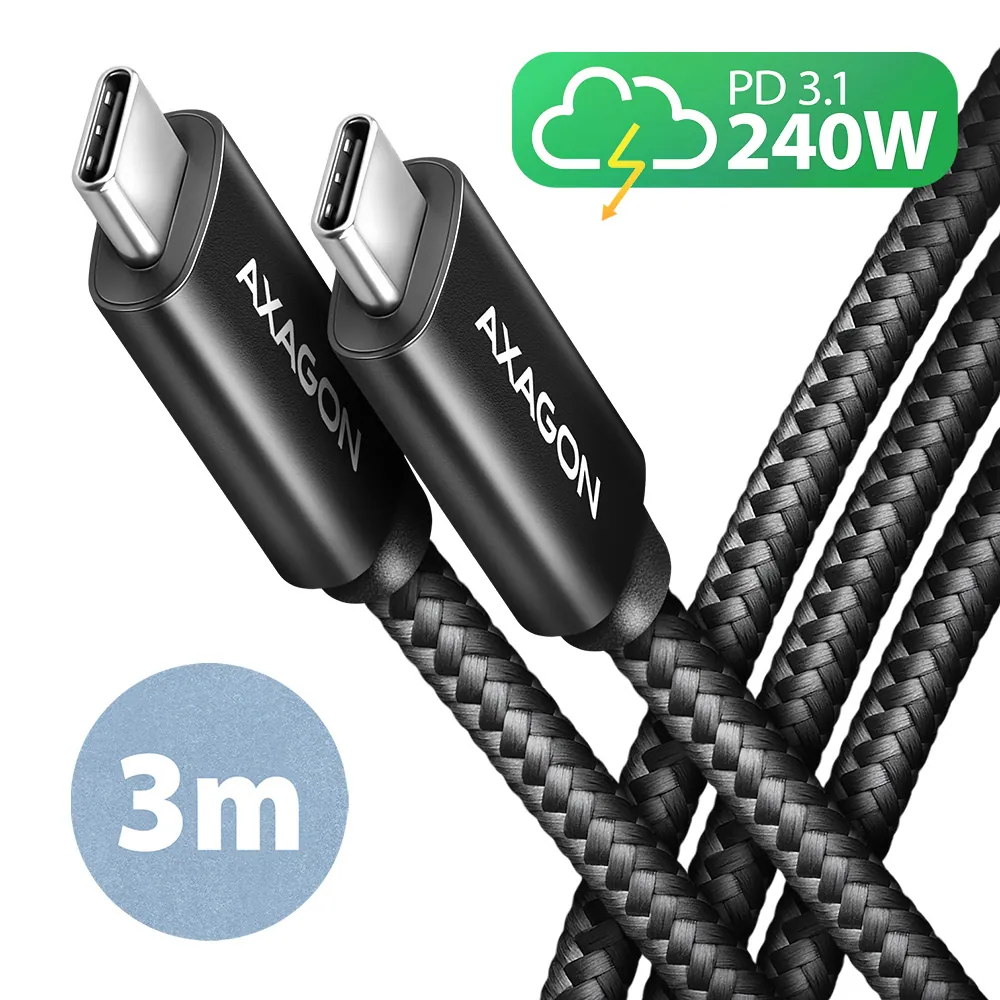 AXAGON BUCM2-CM30AB CHARGE USB-C USB-C Cable 3m Black