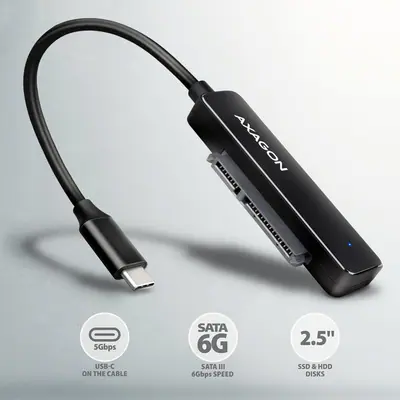 AXAGON ADSA-FP2C USB-C 5Gbps SLIM adapter for 2,5" SSD/HDD – 2. kép