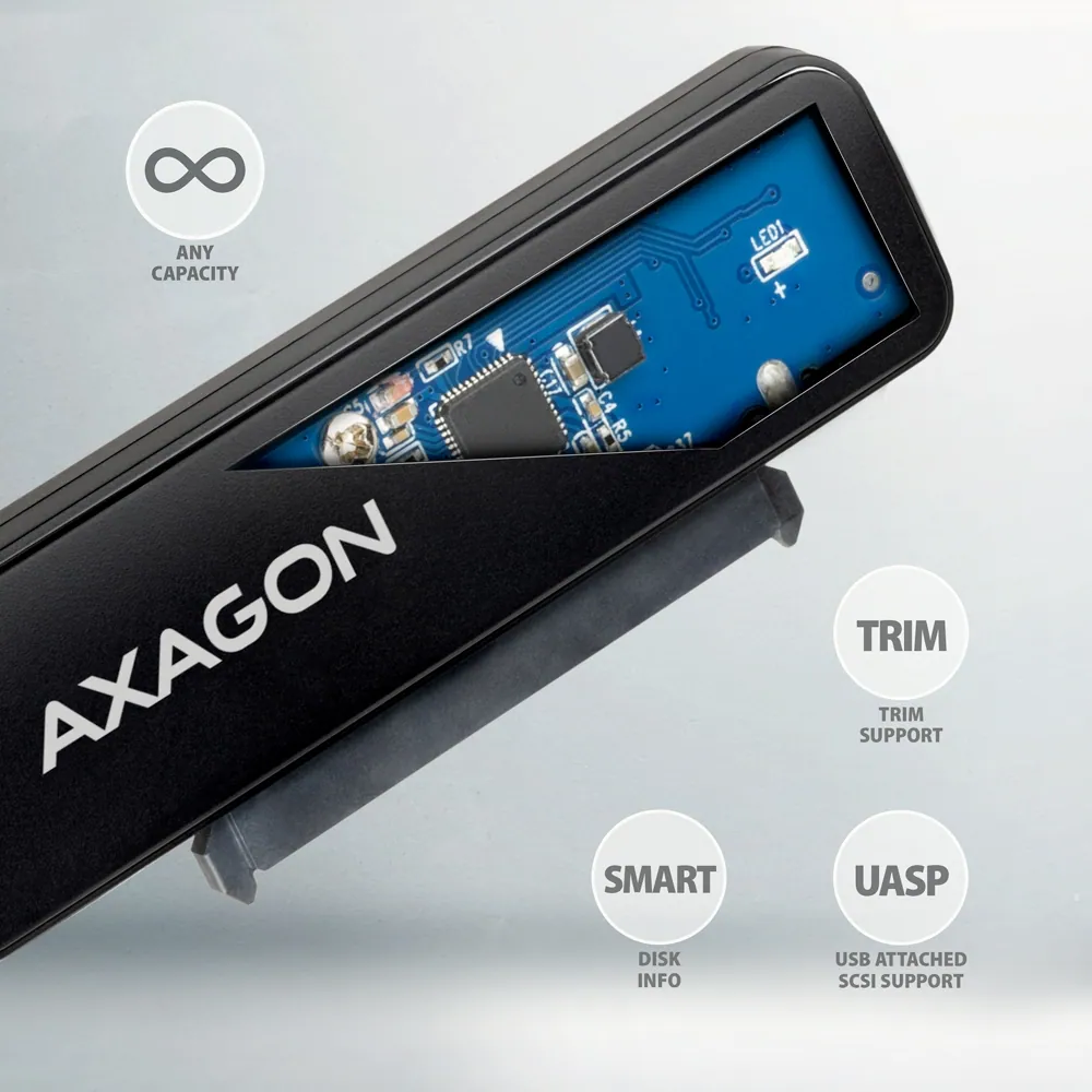AXAGON ADSA-FP2C USB-C 5Gbps SLIM adapter for 2,5" SSD/HDD – 5. kép