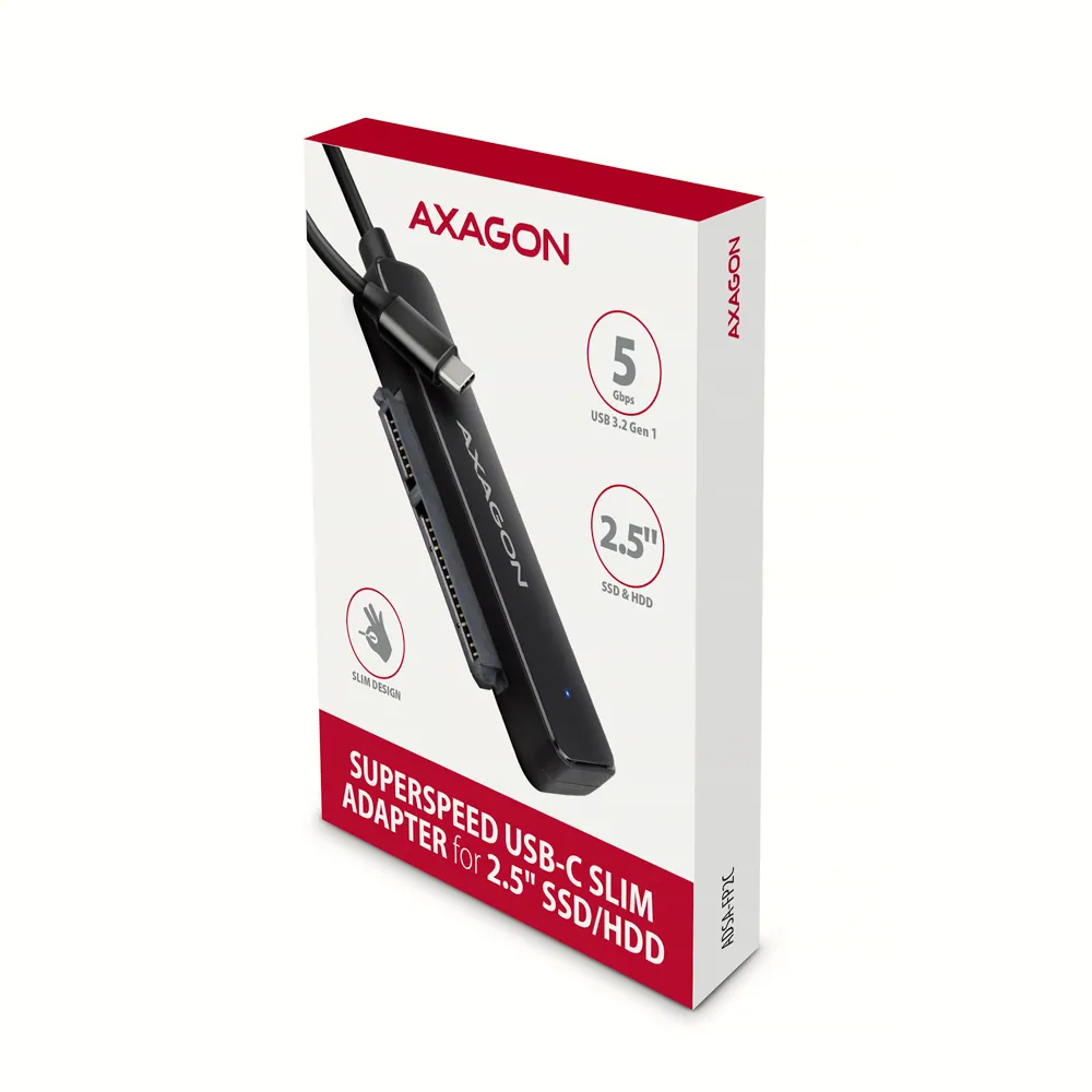 AXAGON ADSA-FP2C USB-C 5Gbps SLIM adapter for 2,5" SSD/HDD – 7. kép