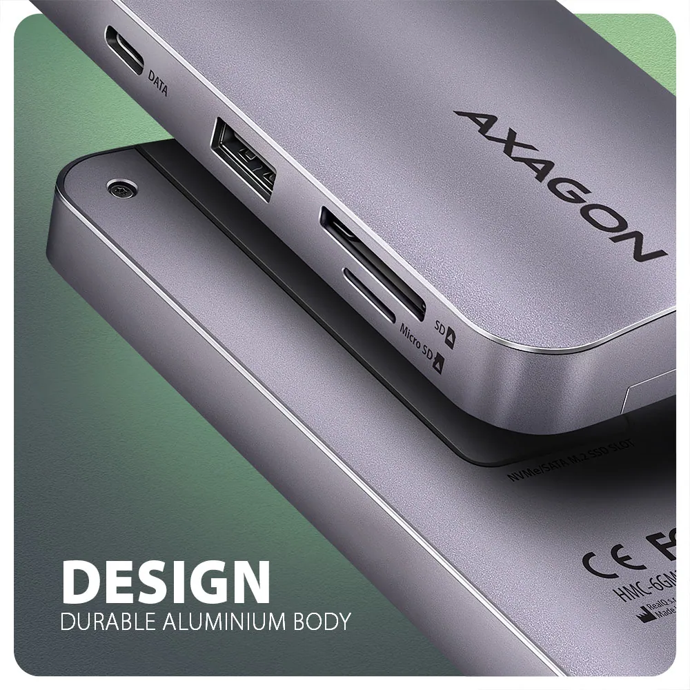AXAGON HMC-6GM2 USB-C 10GBPS GEN2COMBO 6IN1 HUB – 6. kép