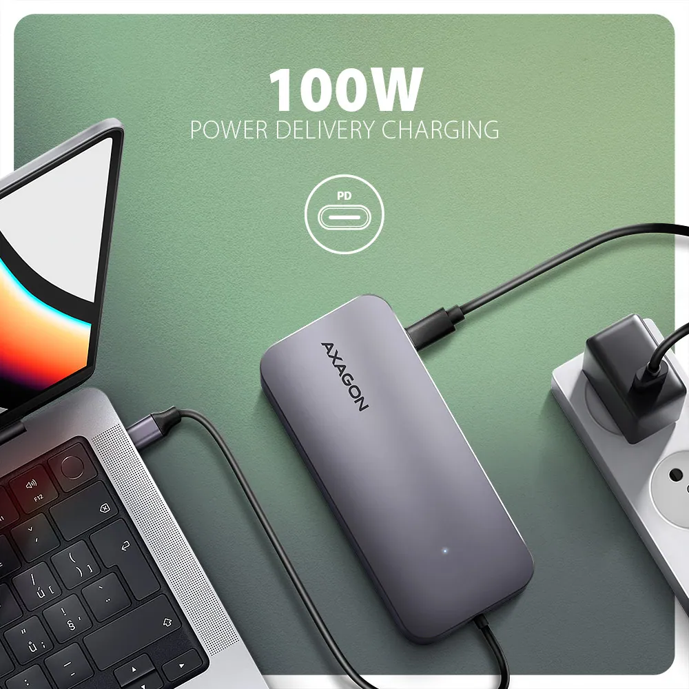 AXAGON HMC-6GM2 USB-C 10GBPS GEN2COMBO 6IN1 HUB – 7. kép