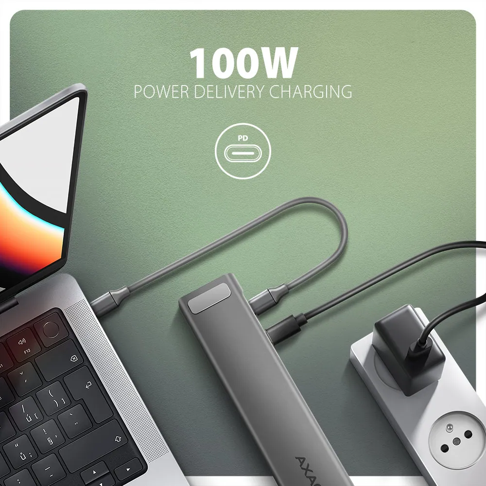 AXAGON HMC-10HLS USB-C 5GBPS LONGER 9IN1 HUB – 5. kép