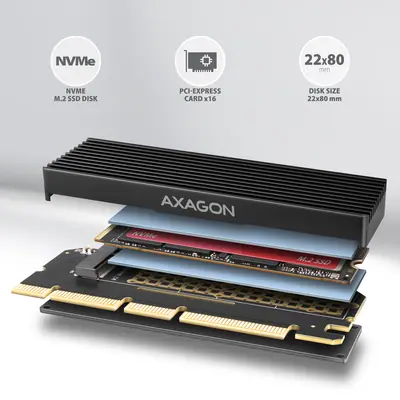 AXAGON PCEM2-XS PCIe NVMe M.2 adapter – 2. kép