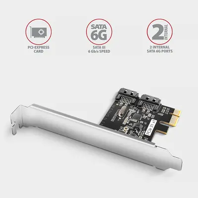 AXAGON PCES-SJ2 PCIe vezérlő 2x SATA 6G – 2. kép