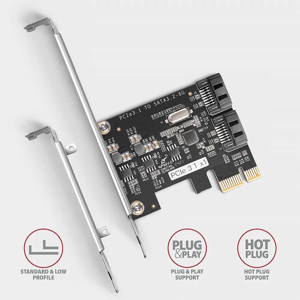 AXAGON PCES-SJ2 PCIe vezérlő 2x SATA 6G – 3. kép