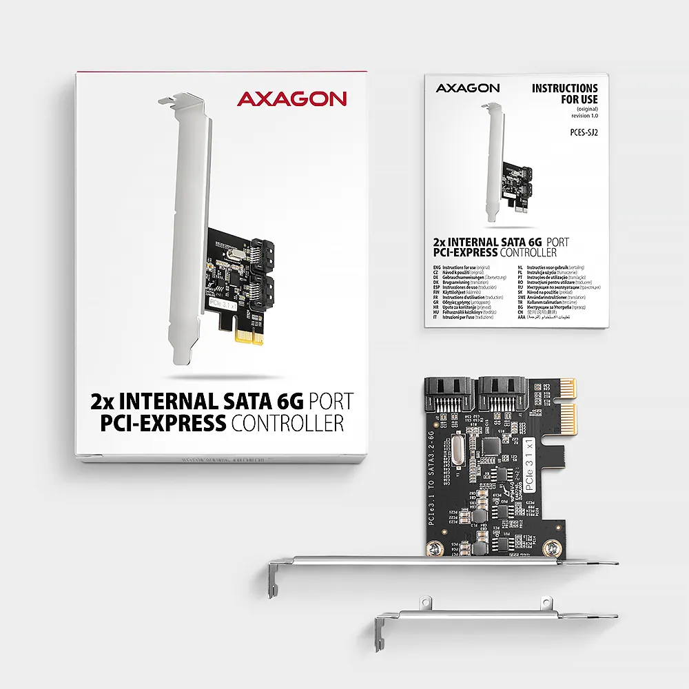 AXAGON PCES-SJ2 PCIe vezérlő 2x SATA 6G – 5. kép