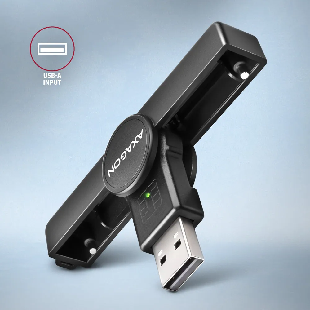 AXAGON CRE-SMPA PocketReader USB-A Smart Card Reader Black – 3. kép