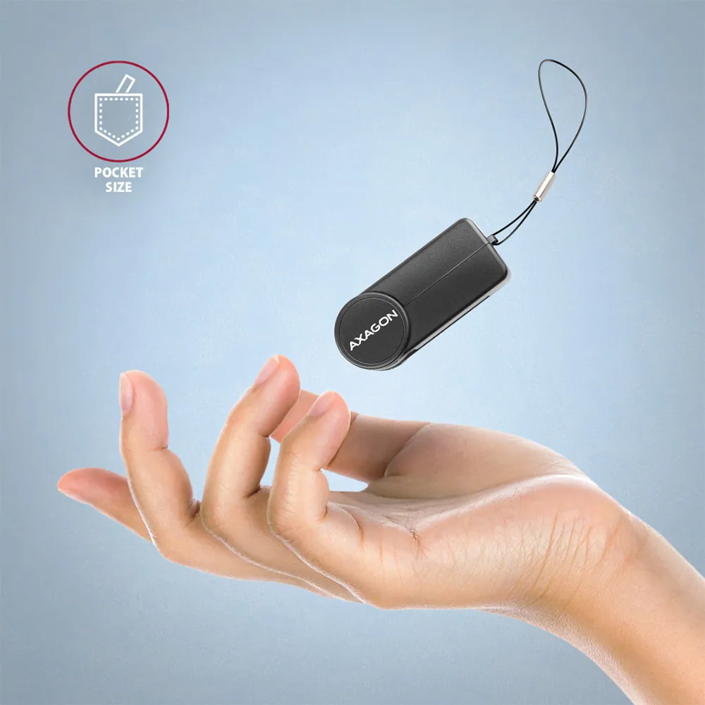 AXAGON CRE-SMPC PocketReader USB-C Smart Card Reader Black – 5. kép