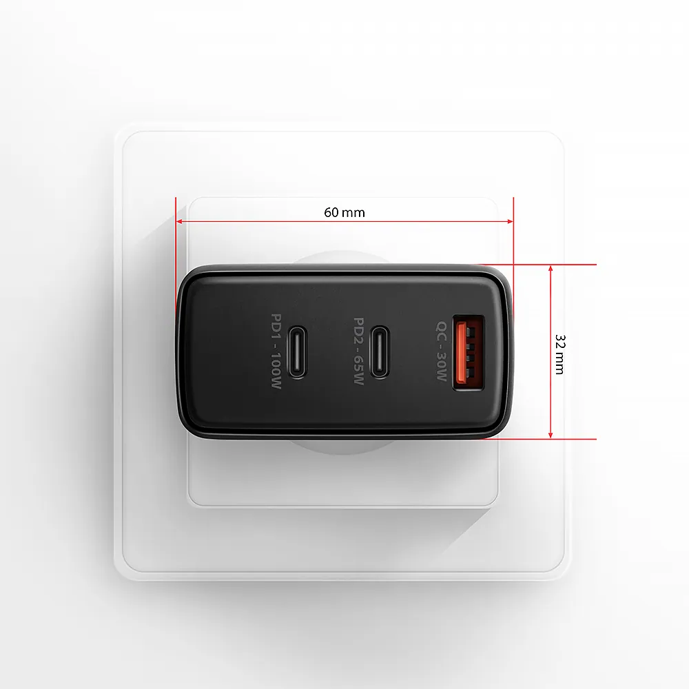 AXAGON ACU-DPQ100 PD3.0 & QC4 Three Outputs wall charger 100W Black – 8. kép
