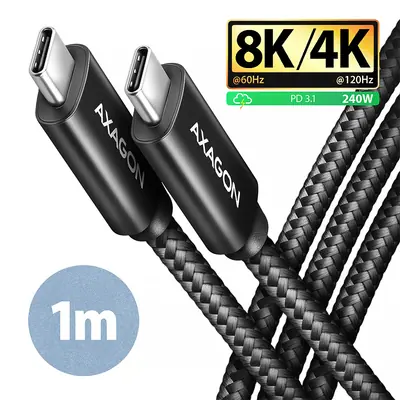 AXAGON BUCM4X-CM10AB NEWGEN USB-C USB-C 4 Gen 3x2 Cable 1m Black – 2. kép