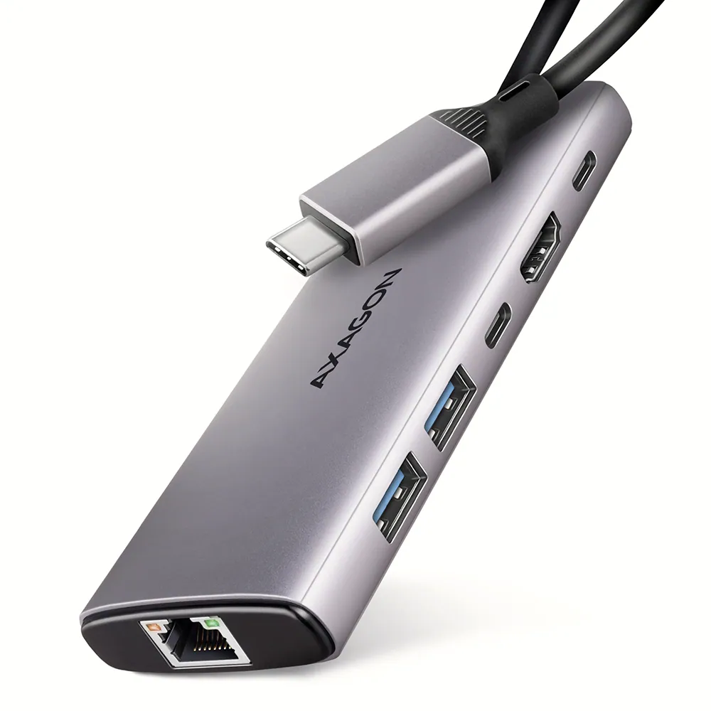 AXAGON HMC-6G2L USB-C 10Gbps 6in1 Hub Silver – 7. kép