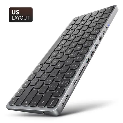 AXAGON HMC-KB-US USB-C 5Gbps Keyboard 9in1 Hub Silver US – 2. kép