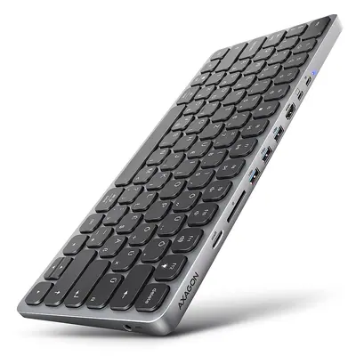AXAGON HMC-KB-HU USB-C 5Gbps Keyboard 9in1 Hub Silver HU