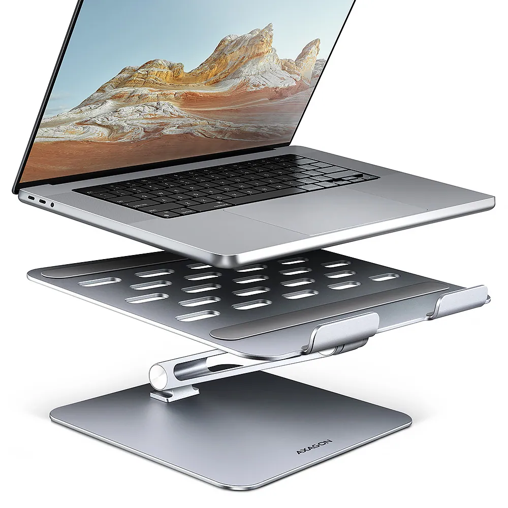 AXAGON STND-LQ Alumínium HQ állvány 16" laptopokhoz Állítható magasság és szög – 2. kép