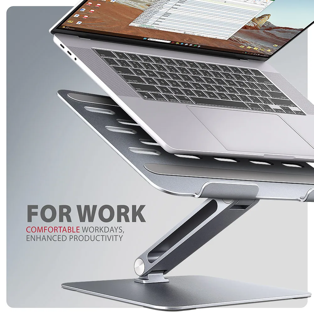 AXAGON STND-LQ Alumínium HQ állvány 16" laptopokhoz Állítható magasság és szög – 5. kép