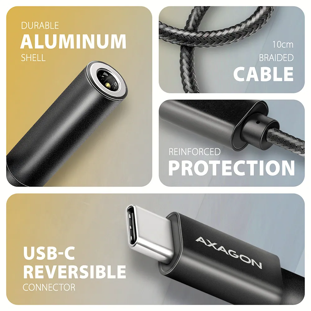 AXAGON ADA-HC USB-C - Hi-Res DAC audio adapter Black – 3. kép