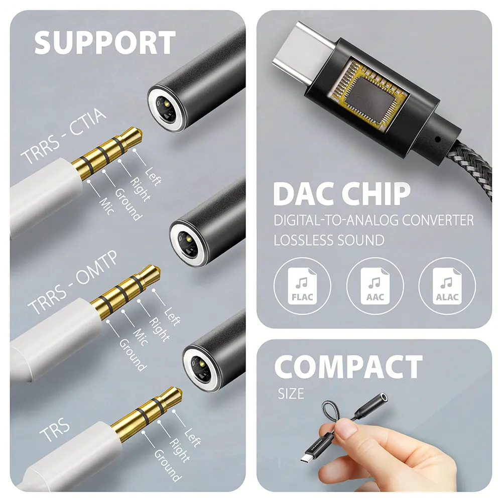 AXAGON ADA-HC USB-C - Hi-Res DAC audio adapter Black – 4. kép