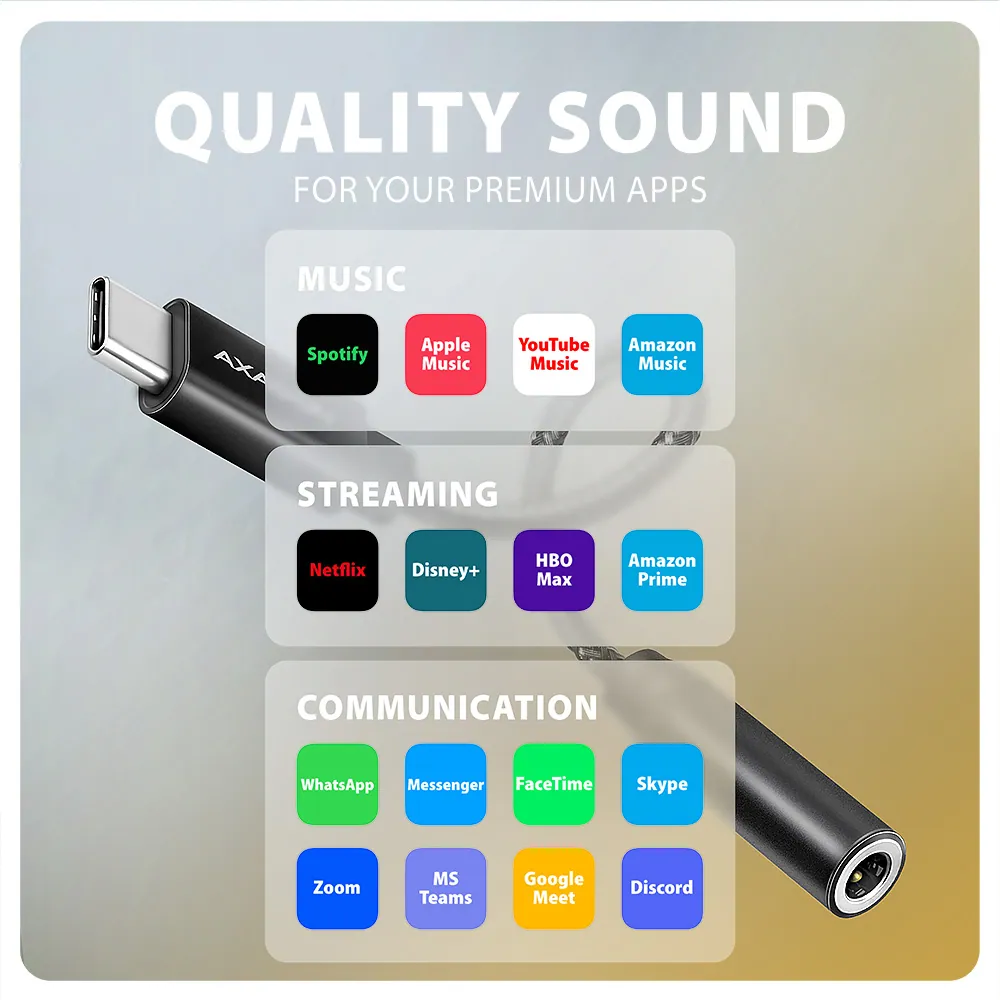 AXAGON ADA-HC USB-C - Hi-Res DAC audio adapter Black – 8. kép