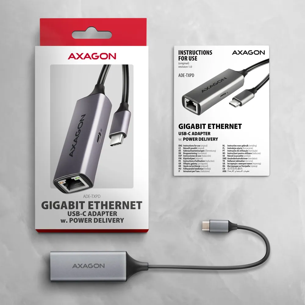 AXAGON ADE-TXPD USB-C Gigabit Ethernet Adapter – 7. kép