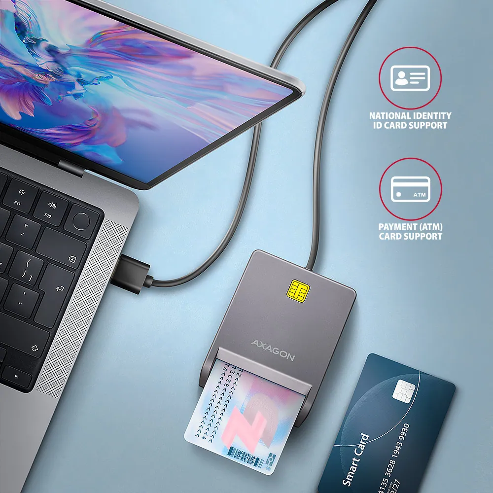 AXAGON CRE-SM3T Smart Card/ID Card FlatReader – 3. kép
