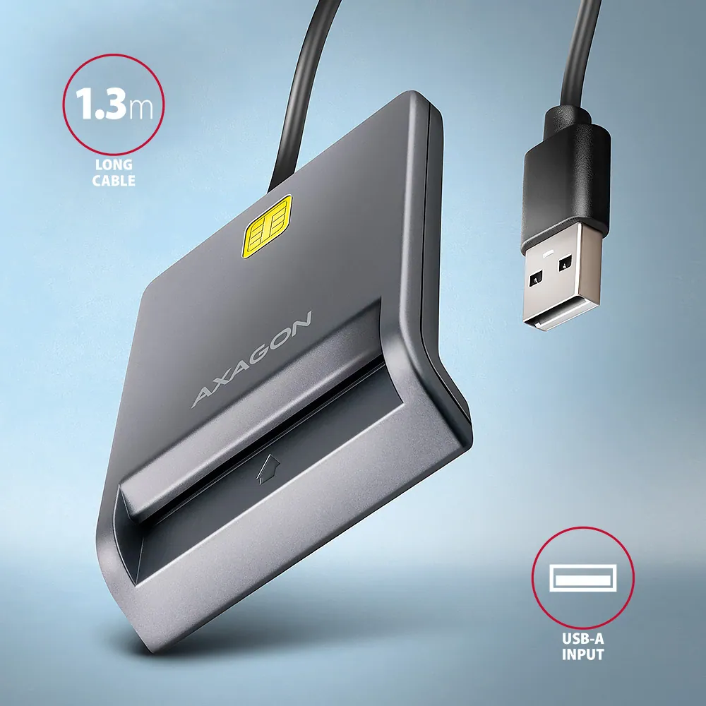 AXAGON CRE-SM3T Smart Card/ID Card FlatReader – 4. kép