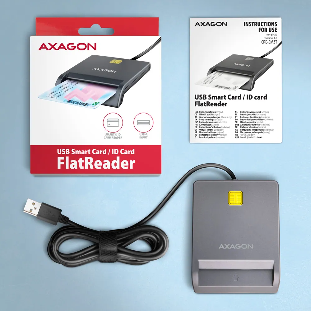 AXAGON CRE-SM3T Smart Card/ID Card FlatReader – 6. kép