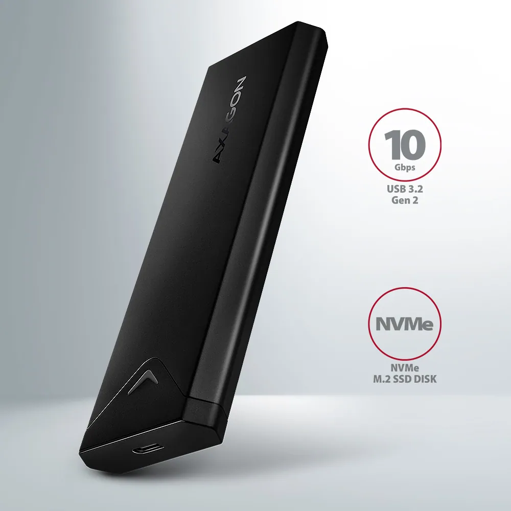 AXAGON EEM2-UB2 USB-C 3.2 Gen 2 NVMe M.2 box Black – 2. kép