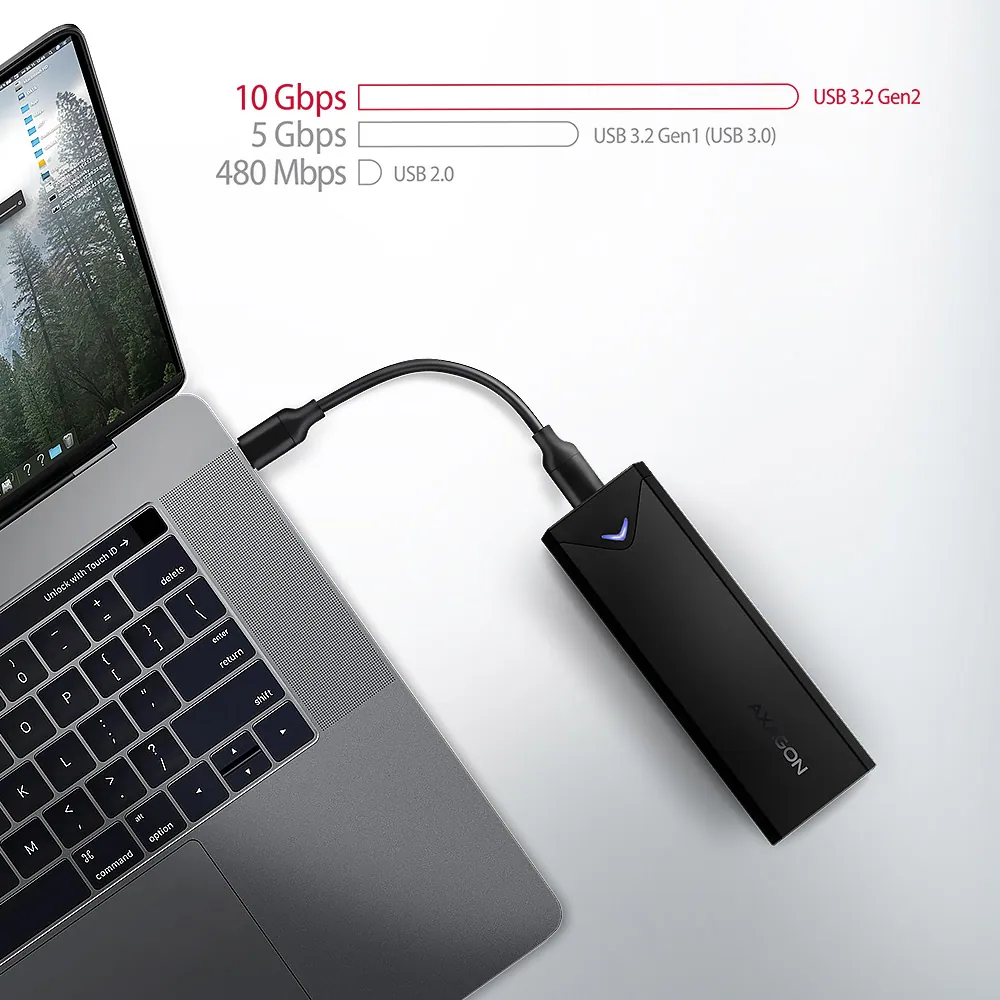 AXAGON EEM2-UB2 USB-C 3.2 Gen 2 NVMe M.2 box Black – 7. kép
