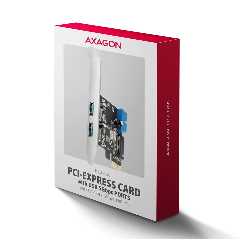 AXAGON PCEU-232RS PCIe Controller 2x ext. + 2x int. USB 5Gbps – 6. kép