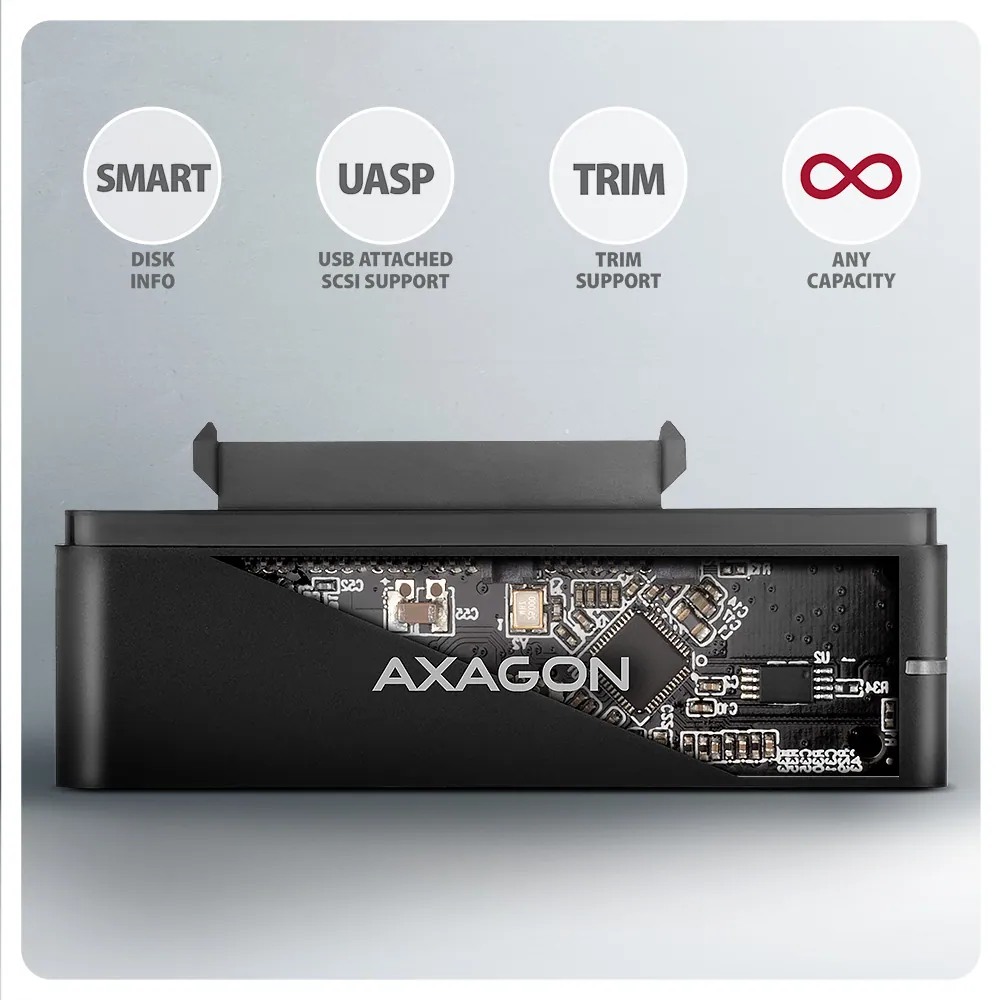 AXAGON ADSA-FPX USB-C 10Gbps Fast Port X adapter for 2,5"/3,5" SSD/HDD – 8. kép