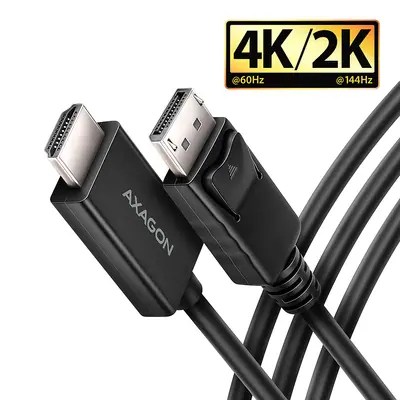AXAGON RVD-HI20C2 DisplayPort > HDMI 2.0 Cable 1,8m 4K/60Hz Black