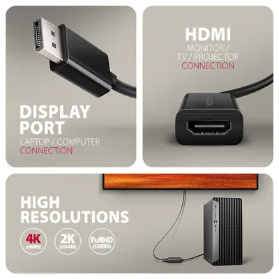 AXAGON RVD-HI20N DisplayPort > HDMI 2.0 adapter 4K/60Hz Black – 2. kép