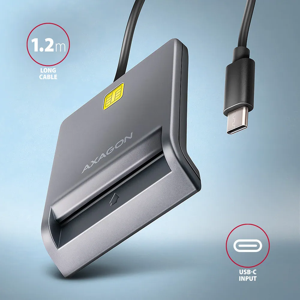 AXAGON CRE-SM3TC Smart Card/ID Card FlatReader – 3. kép