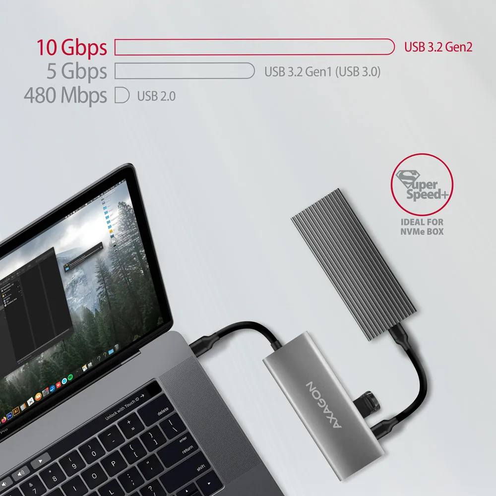 AXAGON HMC-5G21 USB-C 10Gbps SPEEDSTER 5in1 hub – 4. kép