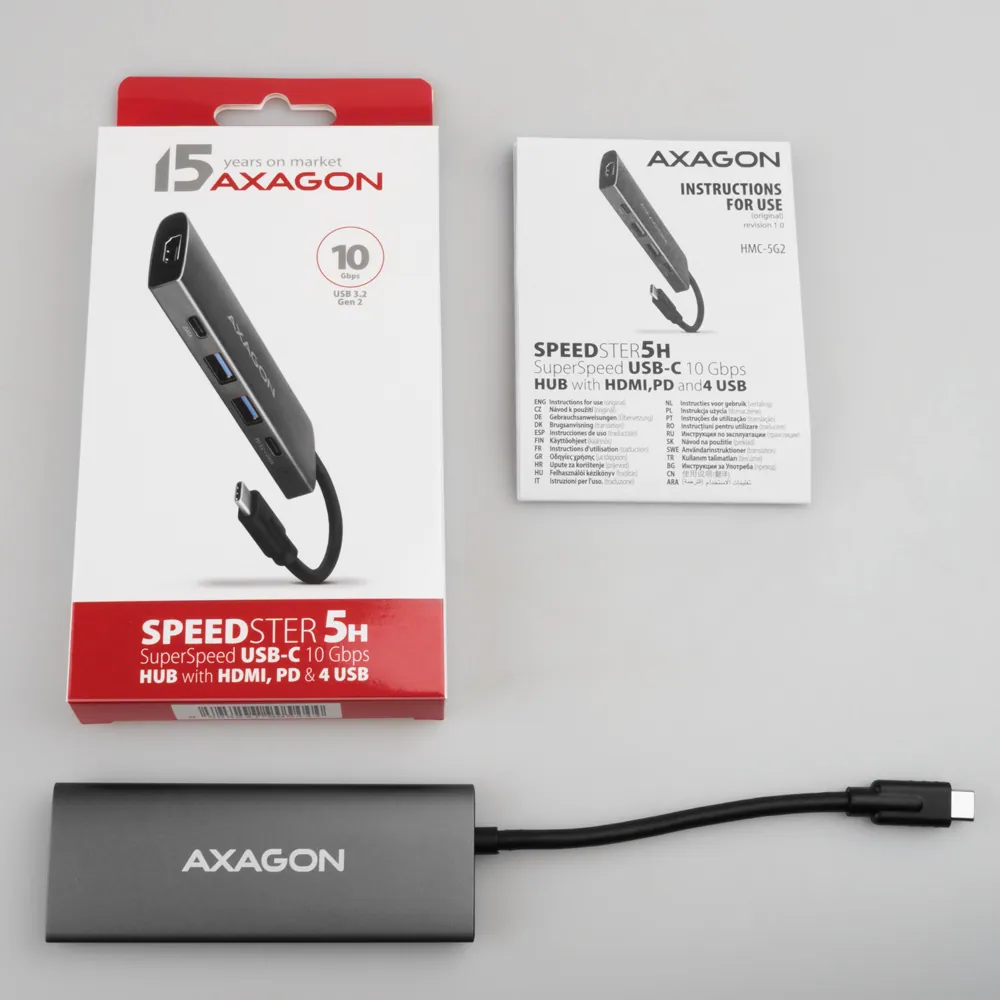 AXAGON HMC-5G21 USB-C 10Gbps SPEEDSTER 5in1 hub – 8. kép