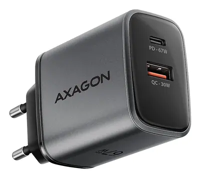 AXAGON ACU-PQ67 PD3.0 & QC4+ 2xOUTPUTS wall charger 67W Black